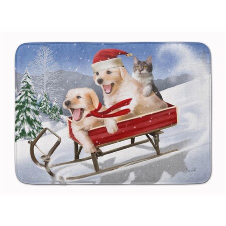 Micasa Dogs & Kitten in Sled Need for Speed Machine Washable Memory Foam Mat MI228439